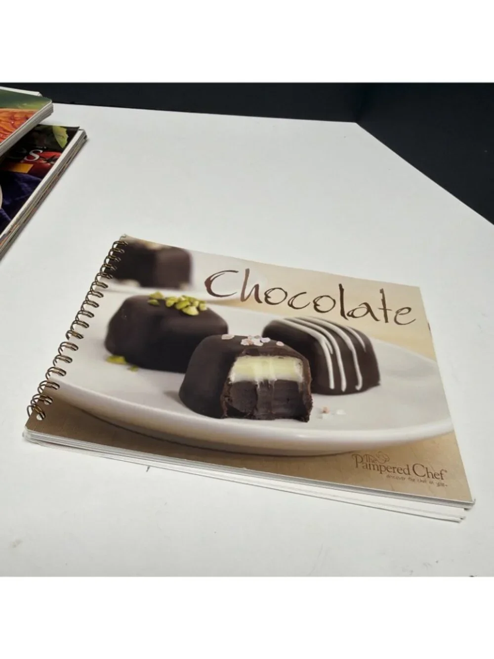 Pampered Chef Cookbooks Lot of 6 Spiral Bound Chocolate, BBQ, Stoneware + 3 More
